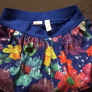 Justice Floral Sequin Skirt Sz 12